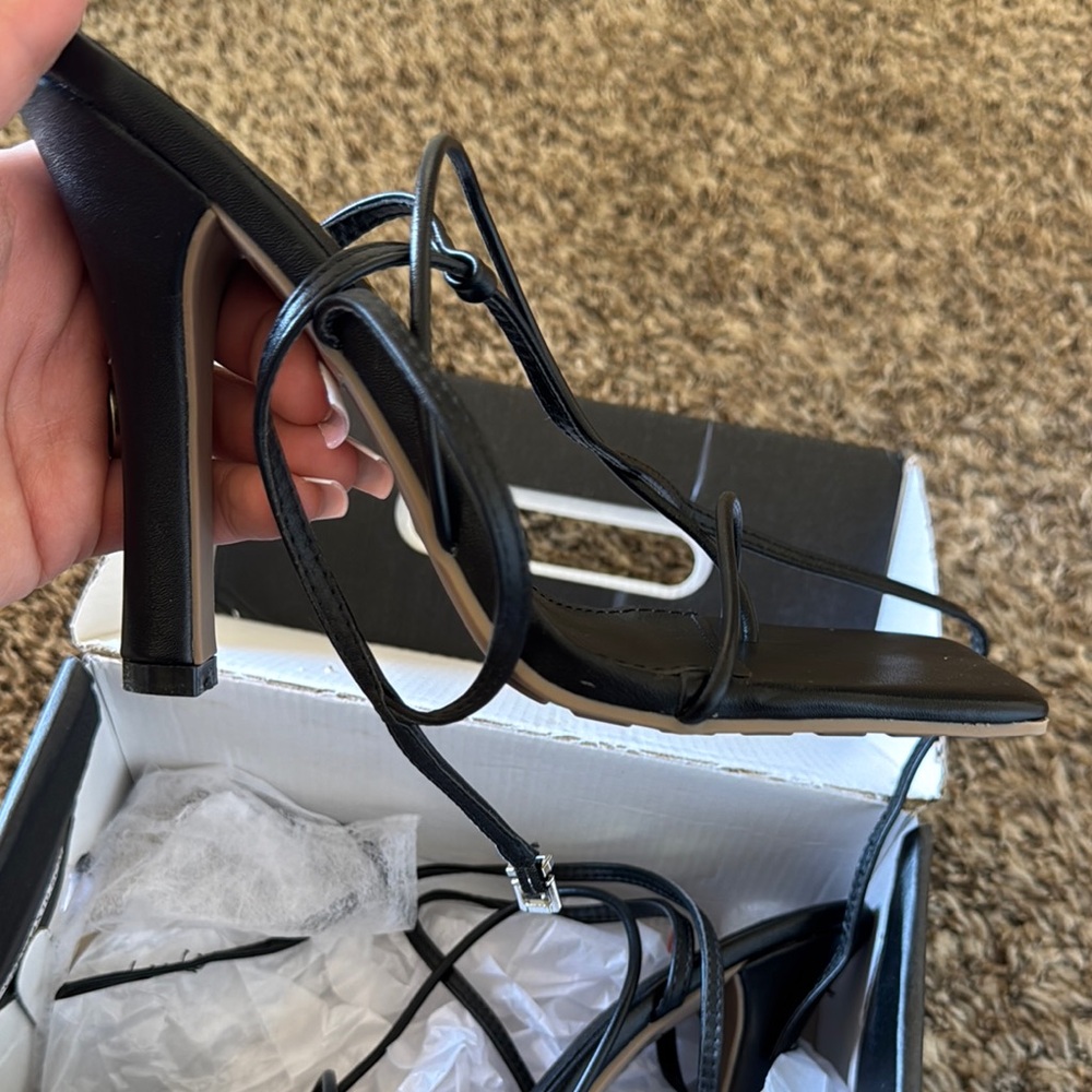 Fashion Nova Black Heel Sandals
